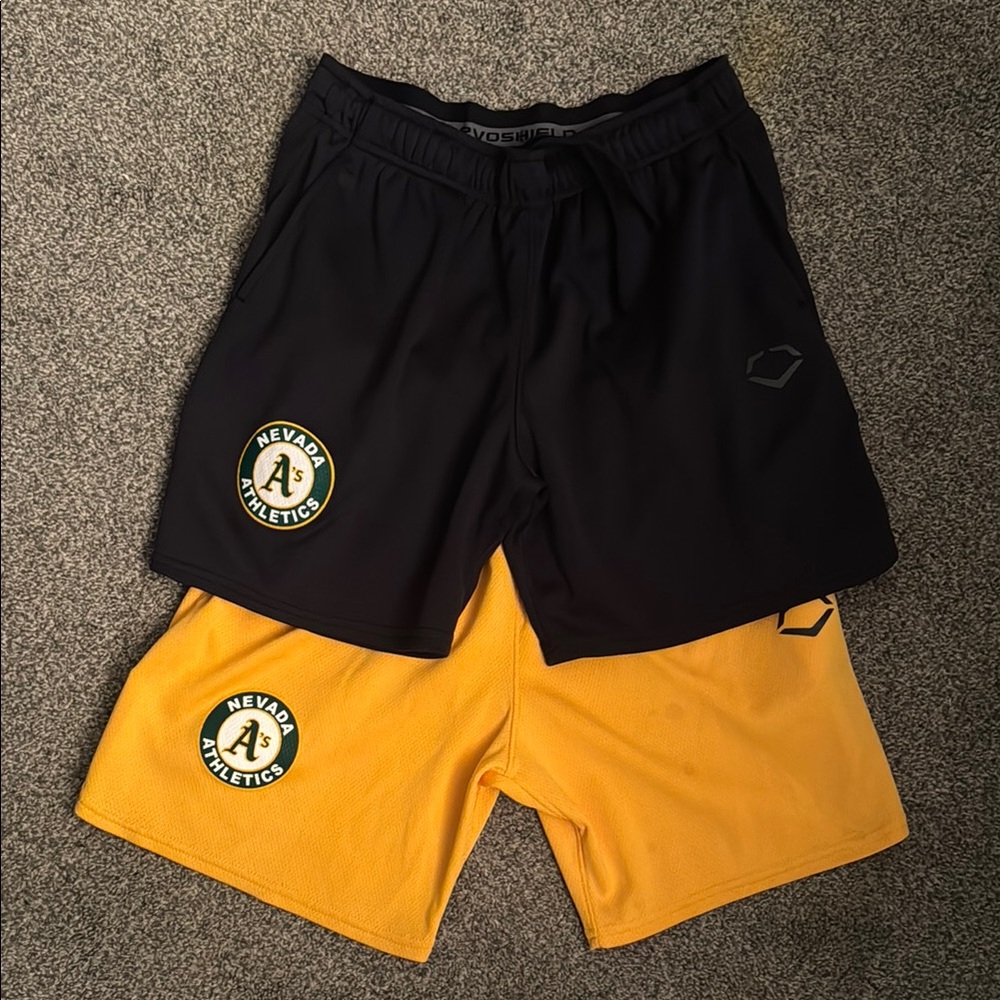 Black and Yellow Athletic Shorts